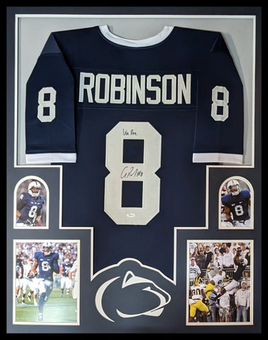 FRAMED PENN STATE NITTANY LIONS ALLEN ROBINSON AUTOGRAPHED INSCRIBED JERSEY JSA