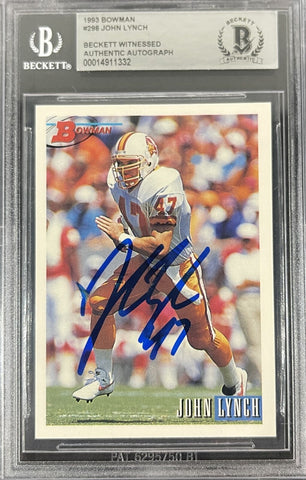 John Lynch Signed 1993 Bowman #298 Tampa Bay Bucs Card Beckett 40831