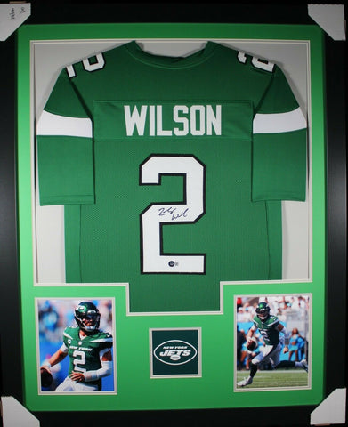 ZACH WILSON (Jets green TOWER) Signed Autographed Framed Jersey Beckett