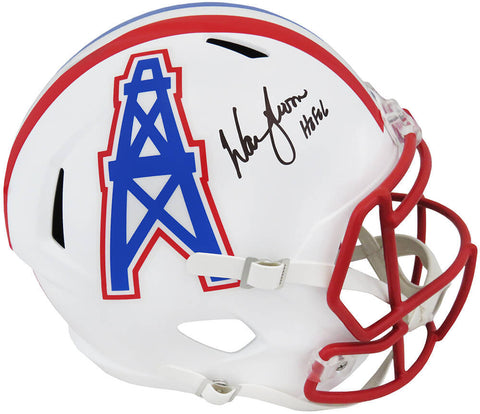 Warren Moon Signed Oilers T/B Riddell Full Size Replica Helmet w/HOF'06 (SS COA)