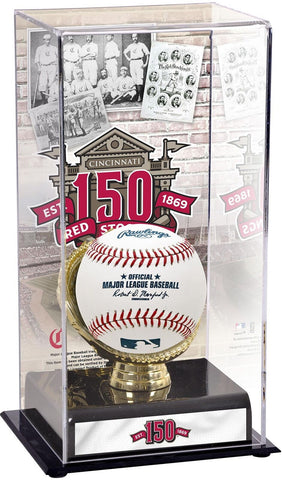 Cincinnati Reds 150th Anniversary Tall Baseball Display Case
