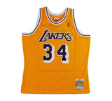 Shaquille O'Neal Signed Los Angeles Lakers Mitchell & Ness Yellow NBA Jersey