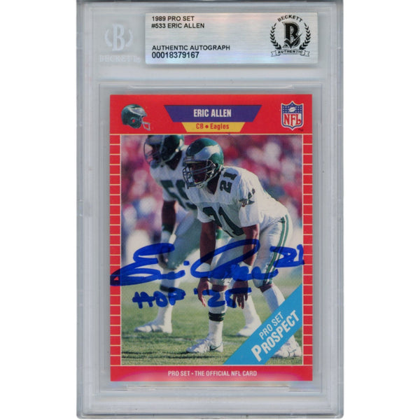 Eric Allen Autographed/SIgned 1989 Pro Set #533 Trading Card HOF Beckett 53186