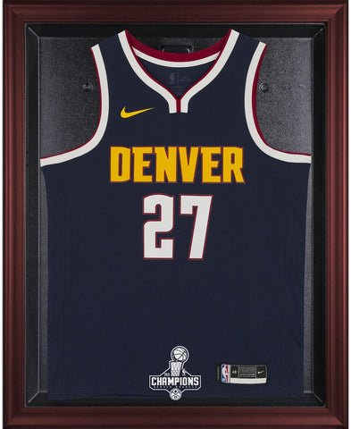 Denver Nuggets Mahogany Framed 2023 NBA Finals Champions Logo Jersey Display
