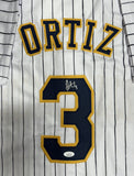 Brewers Infielder JOEY ORTIZ Signed Custom Replica Pinstripe Jersey AUTO - JSA
