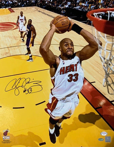Alonzo Mourning Autographed Miami Signed Basketball 16x20 Photo PSA DNA COA