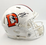 Bo Nix Autographed Broncos Snowcapped Pro Speed Helmet Beckett COA