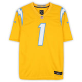Quentin Johnston Autographed Los Angeles Chargers Gold Nike Game Jersey Fanatics