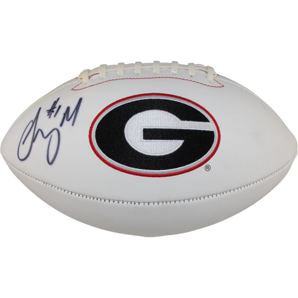 Sony Michel Autographed/Signed Georgia Bulldogs Logo Football Beckett 53934