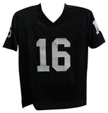 Jim Plunkett Autographed/Signed Pro Style Black XL Jersey SB MVP Beckett 39324