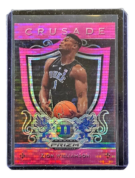 Zion Williamson 2019 Panini Prizm Draft Picks Crusade #51 Holo Rookie Card