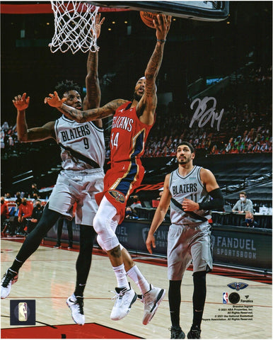 Brandon Ingram New Orleans Pelicans Signed 8x10 Layup vs Trail Blazers Photo