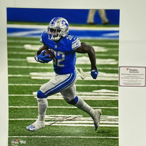 Autographed/Signed D'ANDRE SWIFT Detroit Lions 16x20 Football Photo Fanatics COA
