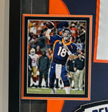 Peyton Manning Autographed Denver Broncos M&N Navy Jersey - Framed Fanatics COA