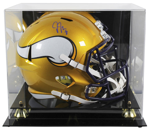 Vikings Justin Jefferson Signed Flash Full Size Speed Rep Helmet w/ Case BAS Wit