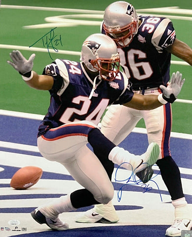 Lawyer Milloy Ty Law New England Patriots Dual Signed SB XXXVI 16x20 Photo JSA
