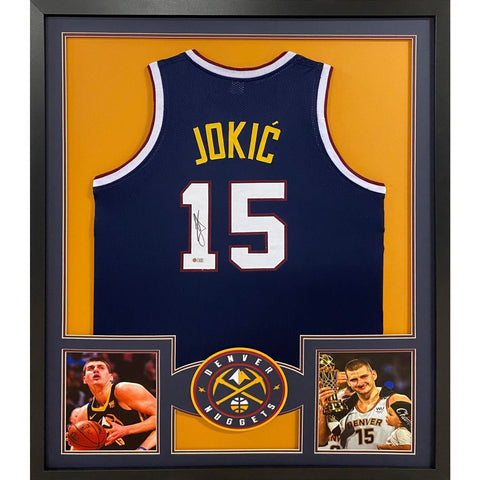 Nikola Jokic Autographed Signed Framed USASM/Jokic Denver Nuggets Jersey