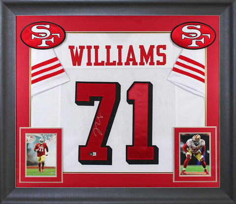 Trent Williams Signed White Pro Style Framed Jersey w/ Dropshadow BAS Witnessed