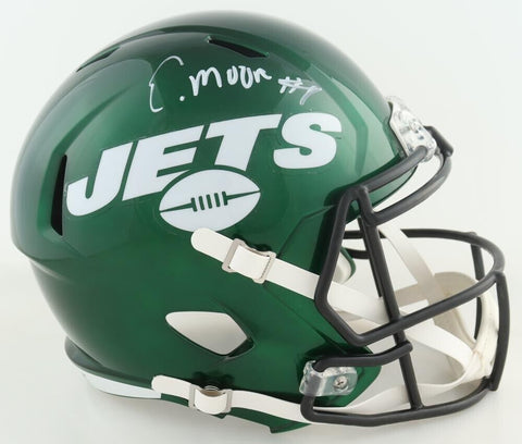 Elijah Moore Signed New York Jets Full-Size Helmet (Beckett) 2021 2nd Rnd Pk W.R