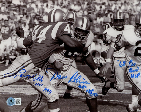 Leroy Kelly Dave Robinson Autographed Pro Bowl 8x10 Photo HOF Beckett 57362