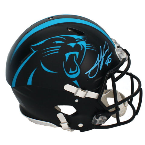 Julius Peppers Autographed Panthers Black Alternate Authentic Helmet Beckett