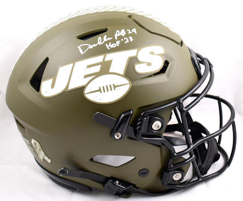 Darrelle Revis Signed Jets F/S Salute to Service Speed Flex Helmet w/HOF-Beckett