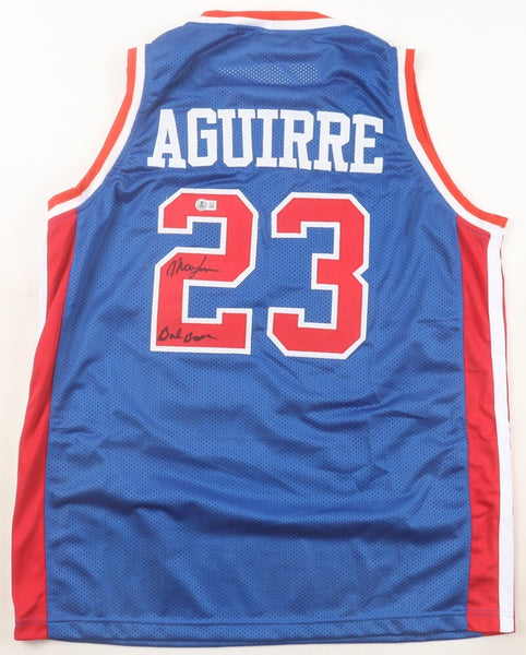 Mark Aguirre Signed Detroit Pistons Jersey Inscribed"Bad Boys"(Beckett) All Star