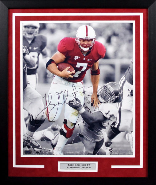 TOBY GERHART AUTOGRAPHED STANFORD CARDINAL 16x20 FRAMED PHOTO COA