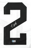 Travis Hunter Autographed White Pro Style Jersey - Beckett W Hologram *Silver