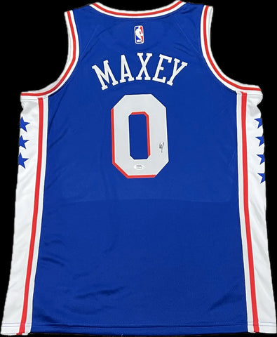 Tyrese Maxey Signed Jersey PSA Philadelphia 76ers Autographed