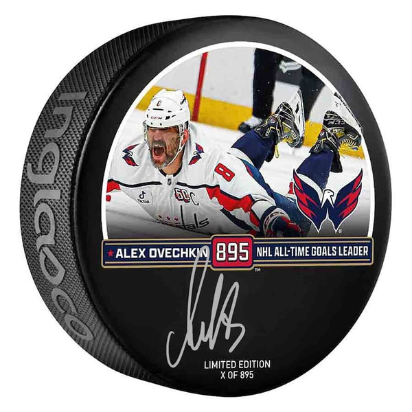 Alexander Ovechkin Signed Washington Capitals Goal 895 Logo Puck Fanatics
