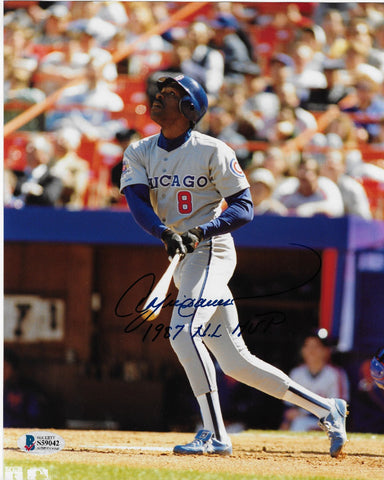 Andre Dawson Autographed Chicago Cubs 8x10 Photo W/1987 N.L. M.V.P. Beckett