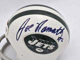 Joe Namath Autographed New York Jets White Mini Helmet Beckett BAS QR #BS30083