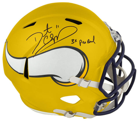 Daunte Culpepper Signed Vikings FLASH F/S Replica Helmet w/3x Pro Bowl -(SS COA)