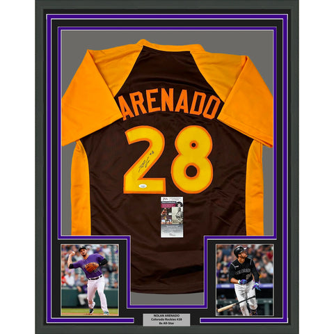 Framed Autographed/Signed Nolan Arenado 33x42 2016 All-Star Brown Jersey JSA COA