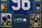 FRAMED SEATTLE SEAHAWKS CORTEZ KENNEDY AUTOGRAPHED SIGNED JERSEY BECKETT COA