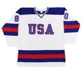 Multi-Signed 1980 USA Custom White Miracle On Ice Jersey with 5 Signatures