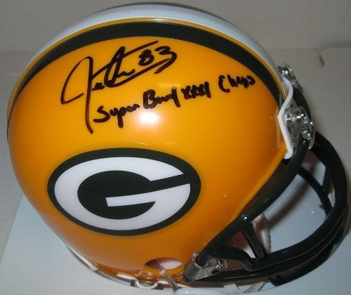 Green Bay Packers JEFF THOMASON Signed Riddell Mini Helmet AUTO w/SB XXXI CHAMPS