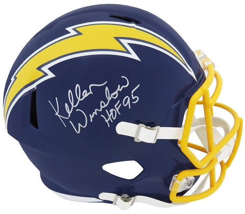 Kellen Winslow Signed Chargers Navy Riddell F/S Rep Helmet w/HOF'95 - (SS COA)