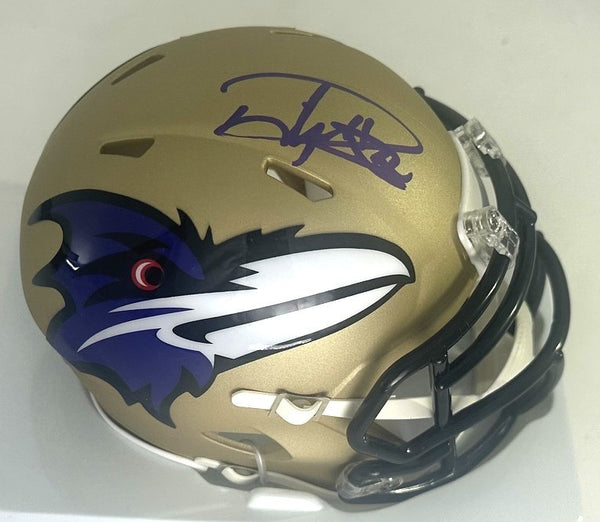 Ravens DERRICK HENRY Signed Riddell AMP Speed Mini Helmet AUTO - BAS