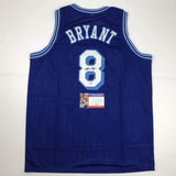 Signed KOBE BRYANT Los Angeles LA Retro Blue Jersey PSA COA Auto