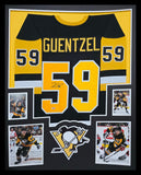 FRAMED PITTSBURGH PENGUINS JAKE GUENTZEL AUTOGRAPHED SIGNED JERSEY PSA COA