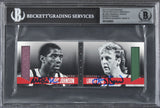 Larry Bird & Magic Johnson Signed 2013 Panini Preferred #8 Card Auto 10 BAS Slab