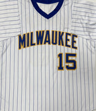 CECIL COOPER Signed Custom Replica PINSTRIPE Brewers Jersey AUTO - BAS