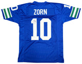 SEATTLE SEAHAWKS JIM ZORN AUTOGRAPHED SIGNED BLUE JERSEY MCS HOLO STOCK #211071