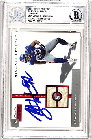 Michael Strahan Signed 2005 Topps #PPC-MS Trading Card Beckett 38976