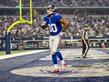 Victor Cruz Signed N. Y. Giants Football Gloves (JSA COA) Super Bowl XLVI Champ
