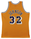 Lakers Magic Johnson "#32" Signed 1984-85 M&N HWC Swingman Yellow Jersey BAS Wit