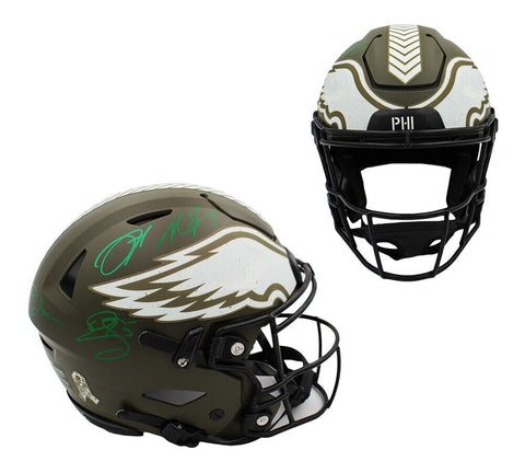 Multi Player Signed Philadelphia Eagles Speed Flex Authentic STS Helmet -4 Sign