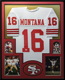 FRAMED SAN FRANCISCO 49ERS JOE MONTANA AUTOGRAPHED SIGNED JERSEY JSA COA